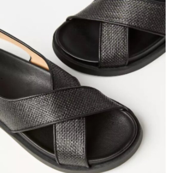 Ann Taylor Straw Cross Strap Molded Sandals - Picture 2 of 3